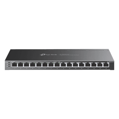 Switch Administrable / 16 Puertos Gigabit / 8 Puertos PoE 802.3af/at / 120W / Sin Ventilador / 32 Gbps / Omada SDN