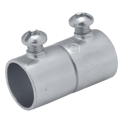 Cople para Pared Delgada / 1/2 in / Acero Galvanizado / Tornillo de Fijación / 1.496 in (0.124 ft) de Longitud
