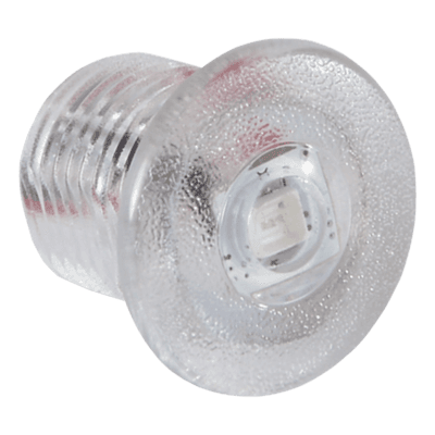 Luz LED Marina de Cortesía / Rojo 45 Lúmenes / IP67 / 10-16 VDC / Policarbonato Transparente / Interior-Exterior