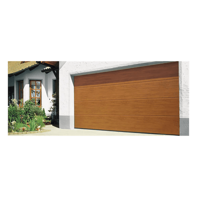 Puerta de Garage / 8x8 pies (2.4x2.4 m) / Aislada / Imitación Madera / Golden Oak / Diseño Americano