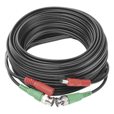 Cable Coaxial (BNC RG59) + Alimentación / SIAMES / 10 Metros (32.81 Pies) / Aleación Cobre + Aluminio CCA / Para Cámaras 4K / Uso Interior y Exterior