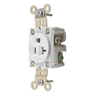 Contacto Sencillo / 20 A / 125 V / 2 Polos 3 Hilos / NEMA 5-20R / Grado Industrial / 1.19 x 3.28 x 1.63 in (30.22 x 83.31 x 41.40 mm)