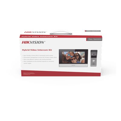 Kit de Videoportero Analógico de Metal / IP a 4 Hilos con Función de Llamada a App Hik-Connect / Monitor se Conecta a Internet por Cable o WiFi y por 4 Hilos al Frente de Calle  IP65 / Expandible a Mas Equipos