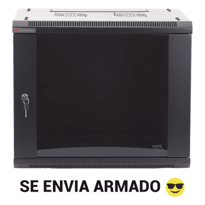 Gabinete de Pared / 6UR / 19in / 450mm Profundidad / 60kg Carga / Acero Negro