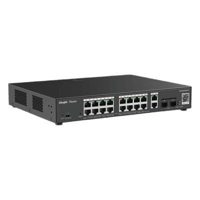 Switch PoE Administrable / 16 Puertos Gigabit PoE+ / 2 SFP 1Gb / 250W / 40 Gbps / Gestión en la Nube
