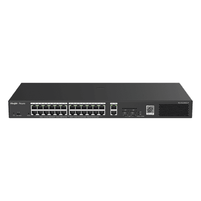 Switch PoE+ Smart / 24 Puertos Gigabit / 370W / 2 SFP 1Gb / 56 Gbps / 41.66 Mpps