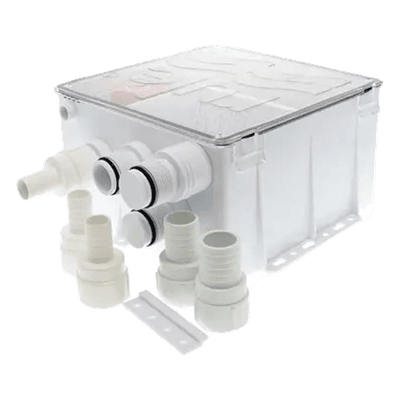 Sistema de Desagüe para Duchas / 800 GPH / 12 VDC / Interruptor de Flotación Automático / Válvula Antirretorno / Cubierta Sellada