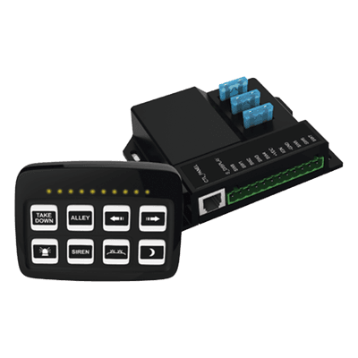 Controlador de Interruptores / 8 Canales / 3x10A y 5x0.2A / Táctil Retroiluminado / 10~24 VCD / RJ45 4 m (13.1 ft)