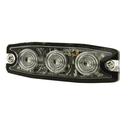 Luz Auxiliar de Advertencia / 3 LED / Ámbar / SAE Clase 1 / Multivoltaje 12~24 VCC / Perfil 6.6 mm (0.26") / Memoria No Volátil
