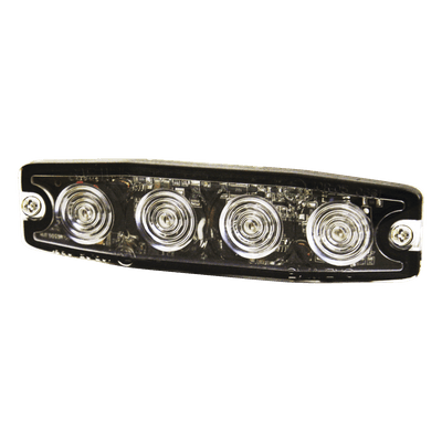 Luz Auxiliar LED / 4 LED / Ámbar / SAE Clase 1 / Perfil Bajo 0.26' (6.60 mm) / 24 Patrones de Destello / Sincronización Múltiple