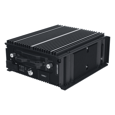 DVR Móvil Híbrido / 12 Canales / 4 TURBO HD + 8 IP PoE / H.265 / 2 Megapixel / 4G / WiFi / GPS+GLONASS / SSD 4 TB / 9-36 VDC / Sin Ventilador