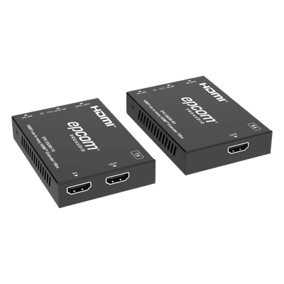Extensor HDMI sobre IP / Full HD 1080p@60Hz / Alcance 150 m (492.1 ft) por CAT6 / Codificador y Decodificador / Red Gigabit / Control IR
