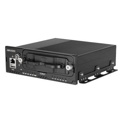NVR Móvil de 8 Canales / 5 Megapixel / 4 Puertos PoE + 4 Vía Switch / 2 Bahías de HDD / Incluye Modulo GPS / Conector M12