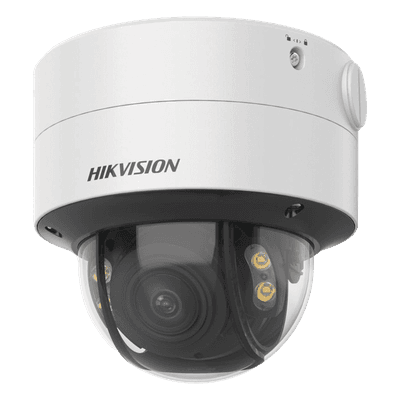 Domo IP 4 Megapixel  Lente 2.8 a 12 mm / Imagen a Color 24/7 (ColorVu) / 40 mts Luz Blanca / WDR 130 dB / Exterior IP67 / IK10 / Captura Facial / ACUSENSE / Micro SD / ACUSEARCH