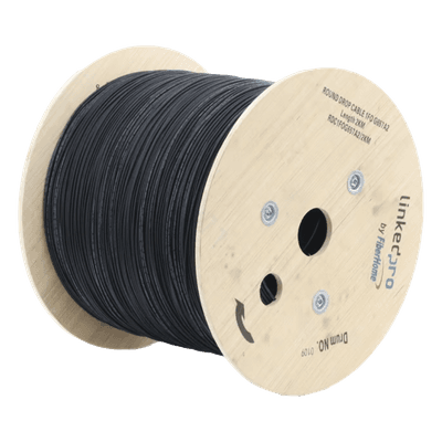 Carrete de Fibra Óptica Aérea Drop / G.657A2 / Monomodo 1 Hilo / Forro LS0H 3 mm / 2 km (6,562 ft) / Figura 0