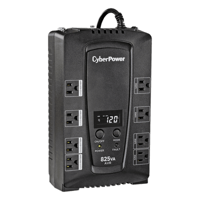 UPS de 825 VA/450 W, Topología Línea Interactiva, Entrada 120 Vca NEMA 5-15P, Tipo Gabinete Compacto, Con 8 Tomas NEMA 5-15R