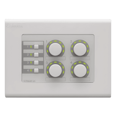 Panel de Control Digital / 4 Perillas de Volumen / 4 Switches Configurables / RS-485 / CAT5 / 8 Zonas MTX / 2 Zonas MA-PA