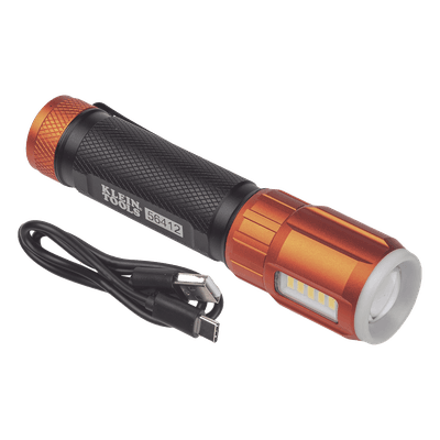 Linterna LED Recargable / 500 Lúmenes / Luz Frontal y Lateral / IP66 / Caídas 6 ft (1.8 m) / USB-C / Tapa Magnética