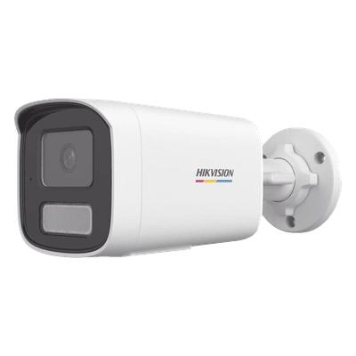 [Dual Light + ColorVu] Bala IP 4 Megapixel / Lente 4 mm / 50 mts IR + 50 mts Luz Blanca / Micrófono Integrado / ACUSENSE Lite / Exterior IP67 / WDR 120 dB / PoE / Micro SD
