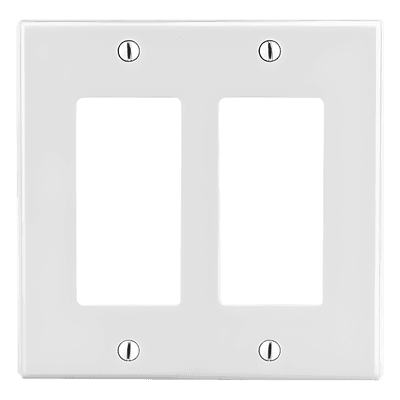 Tapa para Caja Multigang / Contacto Doble / Decorador / Policarbonato / 4.63 x 4.69 x 0.25 in / Blanco