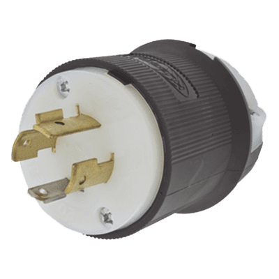 Clavija Industrial con Bloqueo de Media Vuelta / 20 A / 125/250 V CA / 3 Polos 4 Hilos / NEMA L14-20P / 2.75 in (69.85 mm) de Altura