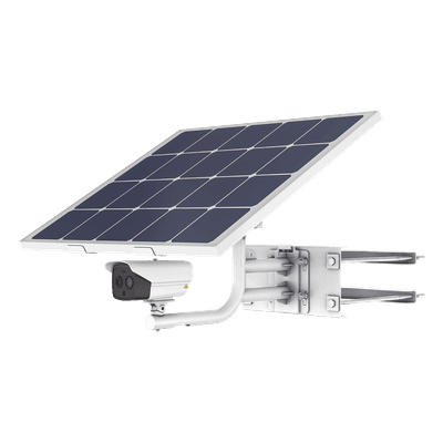 Kit Cámara Térmica Solar - Resolución 256 x 192 / Rango de temperatura -20°C a 150°C / Fusión de imagen bi-espectro / Alarma audible y estroboscópica / 4G LTE / Batería Lithium 360Wh / Panel solar 80W / IP