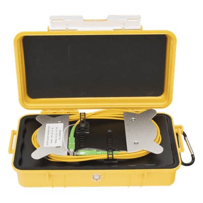 Bobina de Lanzamiento OTDR / Fibra Monomodo / 1 km (3280.8 ft) / Conectores SC/APC / Carcasa Resistente