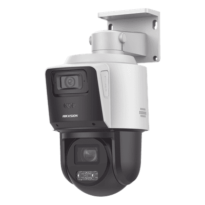 [TandemVu] PTZ IP 4 Megapixel con Cámara Panorámica 4 Megapixel / 4X Zoom / Dual Light (40 mts IR + 30 mts Luz Blanca) / ACUSENSE / IP66  / PoE+ / Audio de Dos Vías / Micro SD / Incluye Base para Techo o Pared