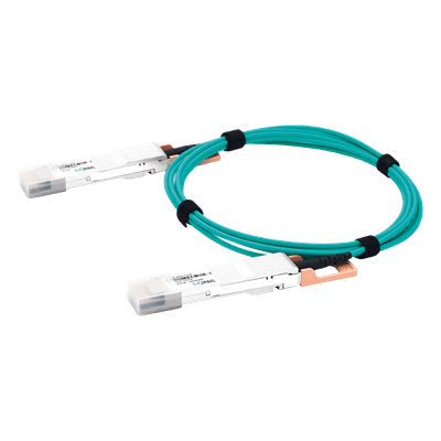 Cable AOC QSFP-DD / 400 Gbps / Fibra Óptica Activa / 2 m (6.6 ft) / Plug-and-Play / Compatibilidad Multi-Marca