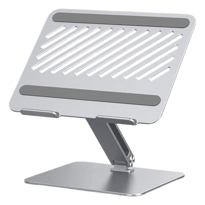 Soporte de Aluminio para Laptop | Ajustable 180° | Soporta Laptops de 10 a 17.3''| Capacidad de Carga 5Kg | Excelente Estabilidad | Diseño Para Alta Disipación de Calor | Altura y Angulo Ajustable | Plegable y Portátil.