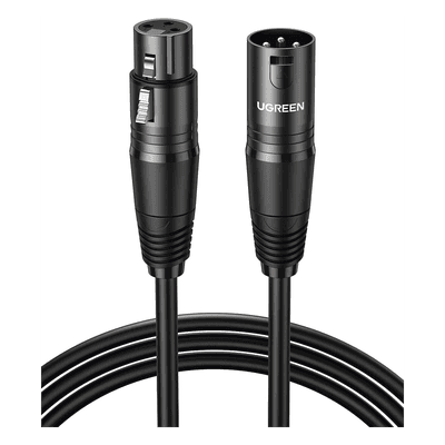 Cable para Micrófono XLR Tipo Canon Macho a Hembra | 15 Metros | Plug & Play | Anti interferencias | Triple Blindaje | Alta Calidad | Color Negro.