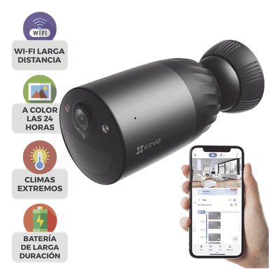 Cámara WIFI / 4K / Batería Recargable Compatible con Panel Solar CS-CMTSOLARPANEL-E/ 2.8mm / Conector Tipo C / Audio Dos Vías / Visión Nocturna en Color / Protección IP65/ Ranura para Memoria 512 GB