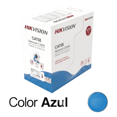 Bobina de Cable UTP 305 Metros (1000 Pies) / Cat5E (24 AWG) / Color Azul / PVC (CM) / Uso en Interior / 100% Cobre / Aplicaciones de CCTV y Redes de Datos