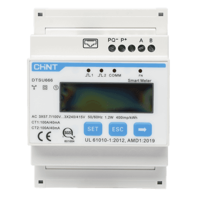 Medidor de Energía Inteligente / Monitoreo con TC Externos 100 A / Inyección Cero / Integración Cloud / Compatible con Microinversores