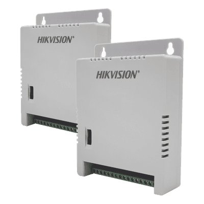 2 Fuentes de Poder Regulada (12 Vcc / 13.5 Vcc / 15 Vcc) para 16 Cámaras / 1 Amp por Salida / Voltaje de Entrada 90 - 130 VCA / Soporta 4K / Modo para Largas Distancias