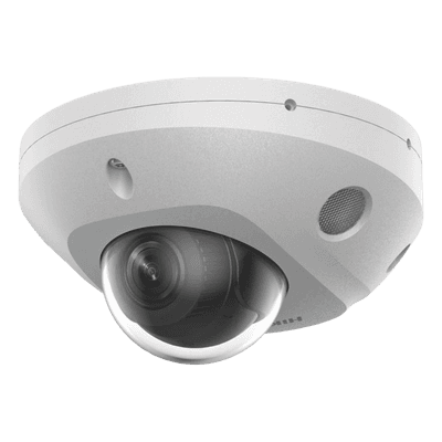 [Dual Light + 2 Micrófonos Integrados] Mini Domo IP 4 Megapixel / Lente 2.8 mm / 30 mts Luz Blanca + 30 mts IR / ACUSENSE / Exterior IP67 / IK08 /  WDR 120 dB / PoE / ONVIF / MicroSD / ACUSEEK