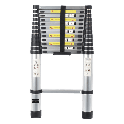 Escalera Telescópica / Aluminio / Altura 3.8 m (12.5 ft) / Carga 150 kg / Plegable 85 cm (2.8 ft) / 13 kg