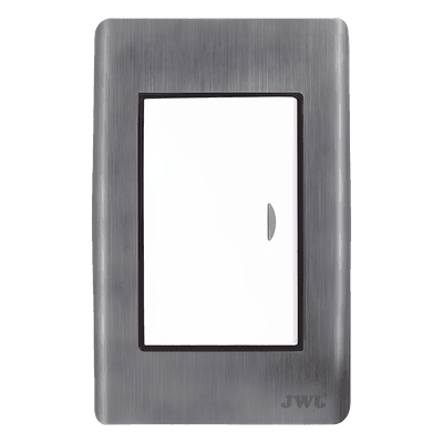 Apagador Sencillo / 10 A / 127 V CA / 60 Hz / Placa de Acero Inoxidable / Negro