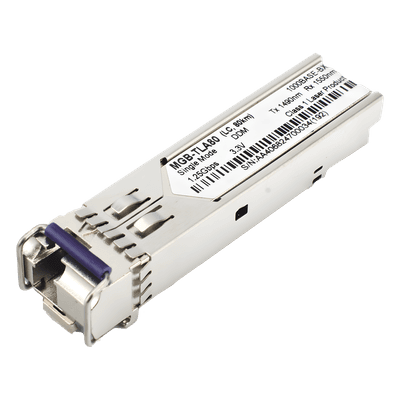 Transceptor SFP Industrial / 1000BASE-BX / Monomodo 80 km (49.7 mi) / LC Simplex / DDM / Temperatura Amplia -40~85 °C