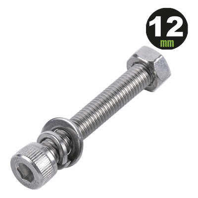 Kit de Fijación Fotovoltaico / Tornillo Allen M8-1.25 x 12 mm / Acero Inoxidable 304 / Resistencia 85,000-150,000 psi / Norma DIN 127