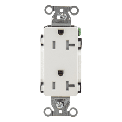 Contacto Duplex Decorador / 20 A / 125V / NEMA 5-20R / 2 Polos 3 Hilos / Resistente a Manipulaciones / Grado Industrial / 3.28 x 1.14 x 1.29 in