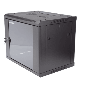 Gabinete de Montaje en Pared y Piso / 9 Unidades de Rack / 19 Pulgadas / Cristal Templado / Carga 40 kg / 600 x 501 x 450 mm