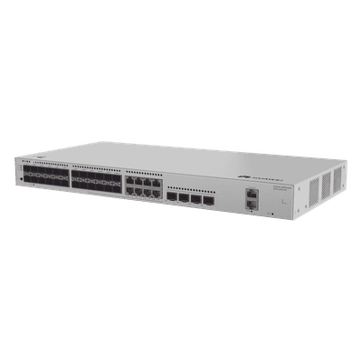 Switch Capa 3 Administrable / 24 Puertos 1GE SFP / 8 Puertos Combo 10/100/1000 Mbps / 4 Puertos 10GE SFP+ Uplink / iStack / ERPS