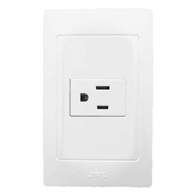 Contacto Sencillo / 127 V~ 60 Hz / 15 A / 2P+T / 11.8 x 7.8 x 3 cm / 4.6 x 3.1 x 1.2 in / Blanco