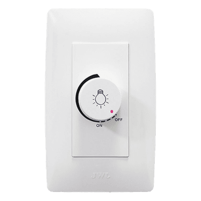 Dimmer Rotativo / 300W / 127 V~ 60 Hz / Instalación en Muro / Blanco Semi Brillante / 11.8 x 7.8 x 3 cm
