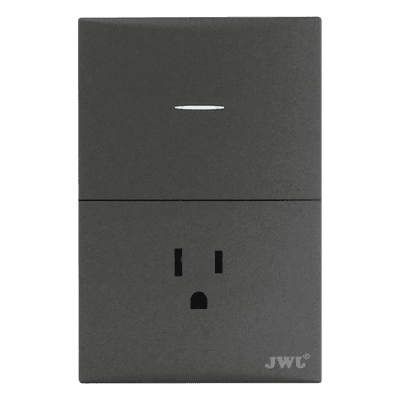 Placa con Interruptor y Toma Corriente / 127 V / 60 Hz / 10-15 A