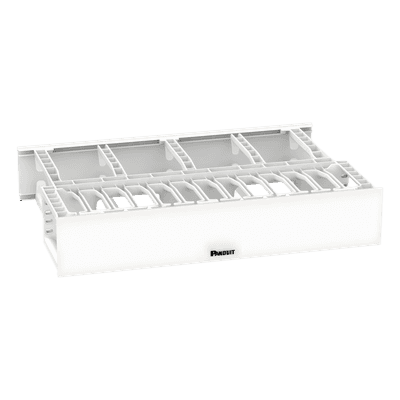 Organizador de Cables Horizontal / Alta Densidad / Doble Frontal y Posterior / Rack 19 in / 2UR / Categoría 6 y 10G