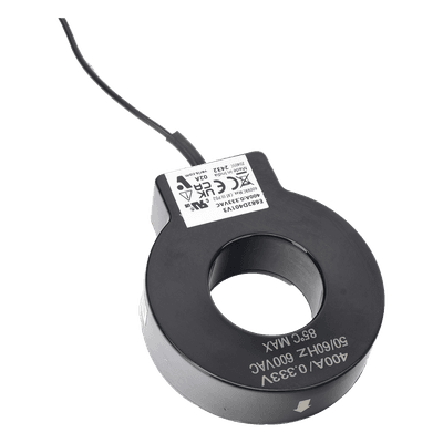 Transductor de Corriente de Núcleo Sólido / 400 A / Salida 0.333 V / Diámetro 1.25 in / Cable 6 ft (1.8 m) / UL