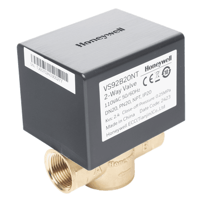 Válvula de Control Eléctrica 2 Vías / Retorno por Resorte NC / 110 V CA / DN20 3/4" NPT / PN20 / Agua 94 °C / Glicol 50%