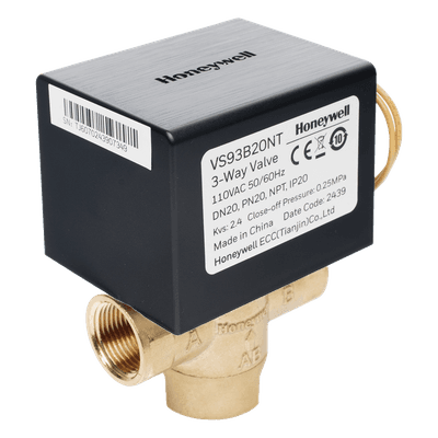 Válvula de Control Eléctrica 3 Vías / Fancoil / Retorno por Resorte NC / 110 V CA / DN20 (3/4") NPT / PN20 / On/Off